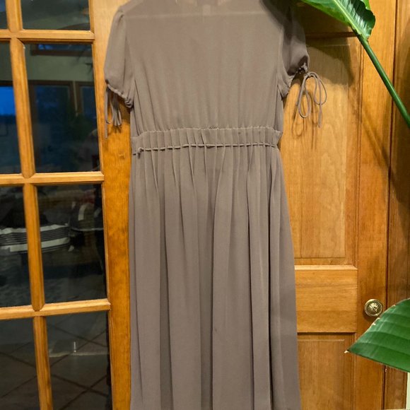 Isaac Mizrahi flowy brown short sleeve dress, size S - Picture 4 of 10